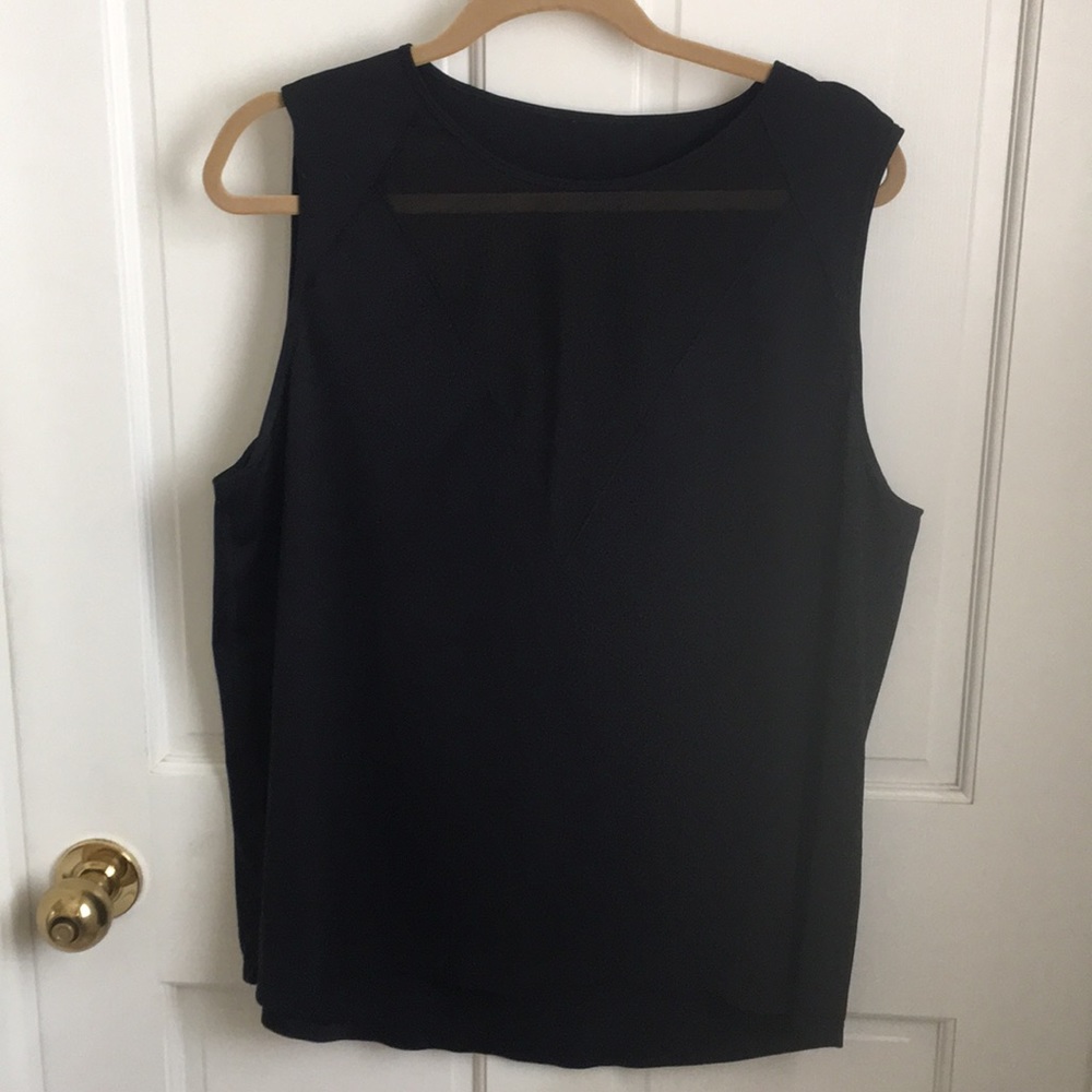 Lululemon Black Tank Jewel Neck V Center Mesh